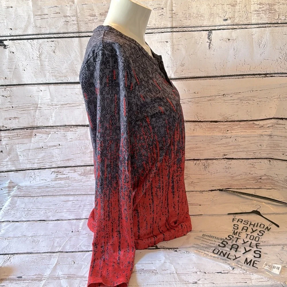 NWT women’s long sleeve shirt, size small, blue and red - Picture 2 of 4